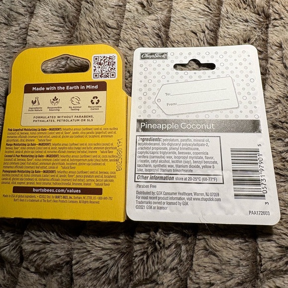 Burt's Bees Lip Balm Set - Pink Grapefruit, Mango, Coconut & Pear, Pomegranate - Picture 2 of 2